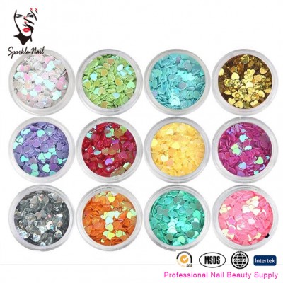 Wholesale Super Shining Glitter Flakes Mixture Color heart Nail Art Decoration