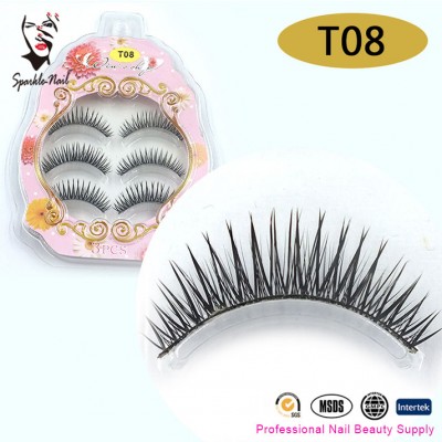 Create your own brand thick 3 pairs bottom synthetic fake strip eyelashes