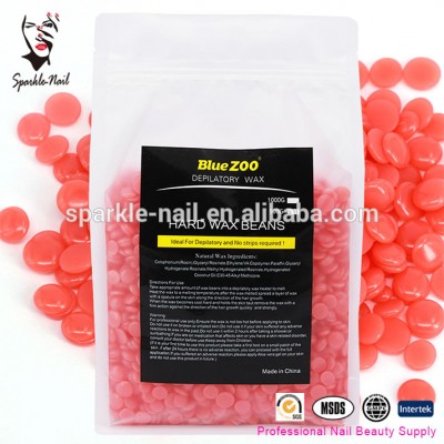 Amazon hot sell Strawberry Depilatory 1000g Hard Wax Beans